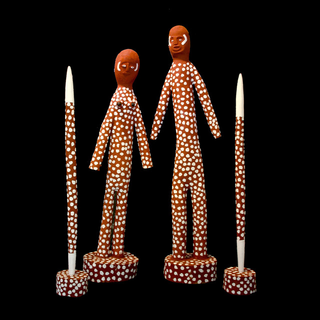 Yuman Apelech Boy and Girl with Yam sticks